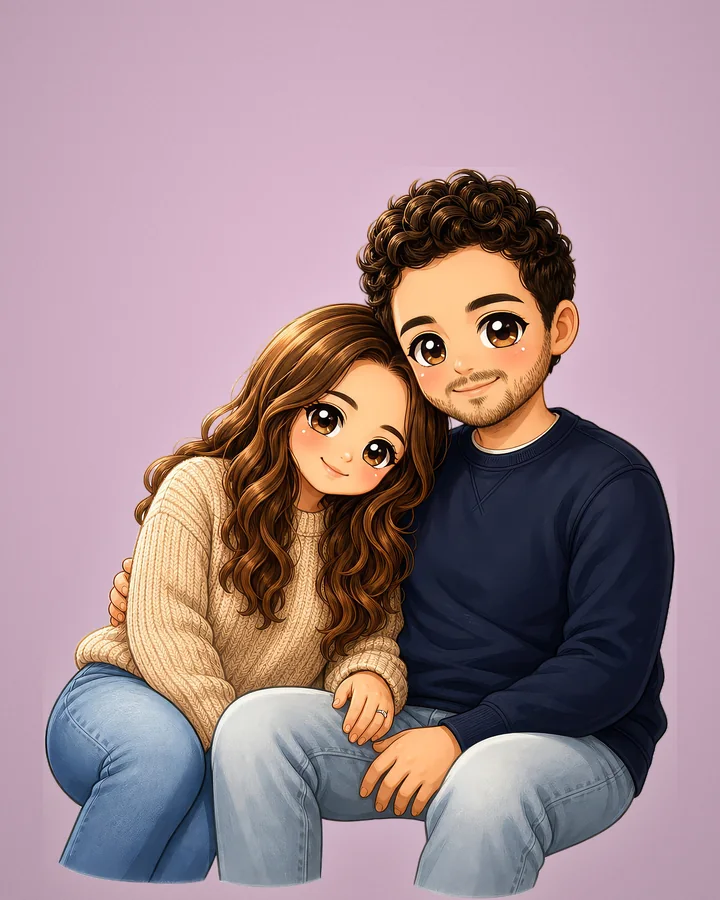 Portrait chibi d’un couple