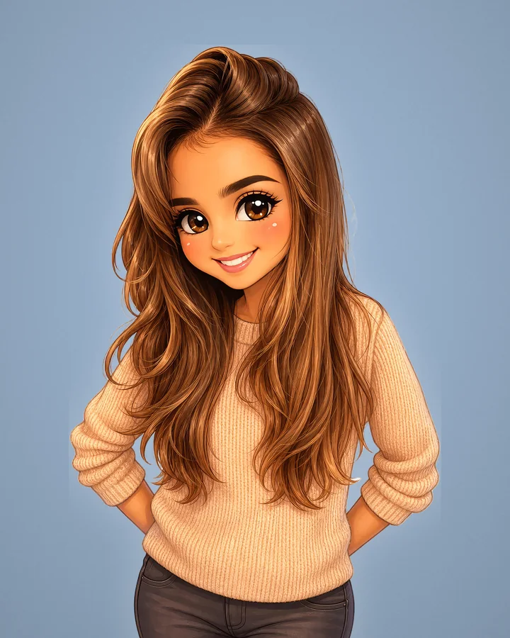 Portrait chibi d’une femme seule