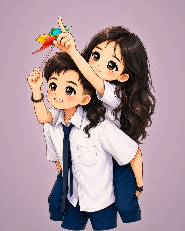 Les mêmes amis en portrait chibi