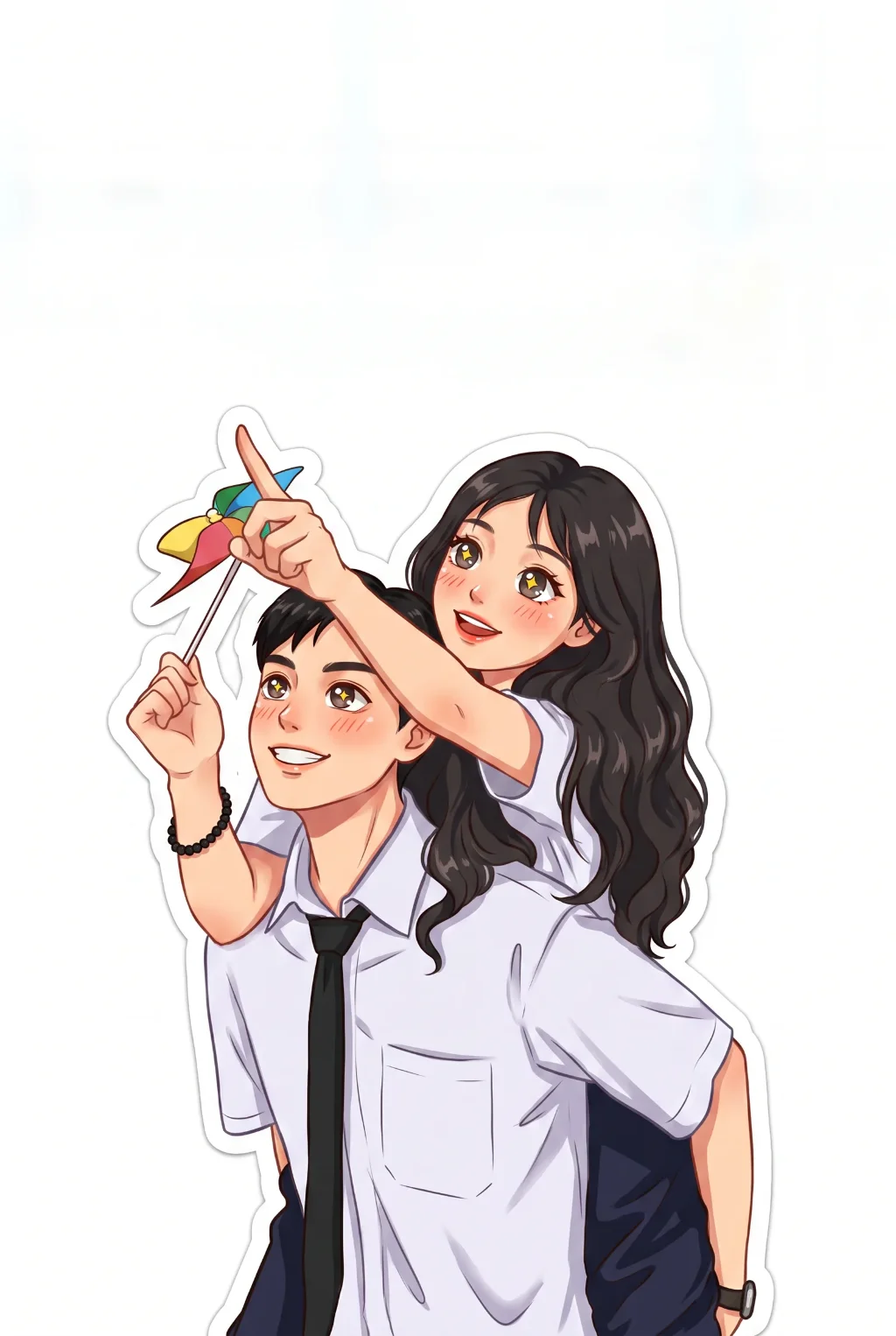Le même duo transformé en portrait chibi