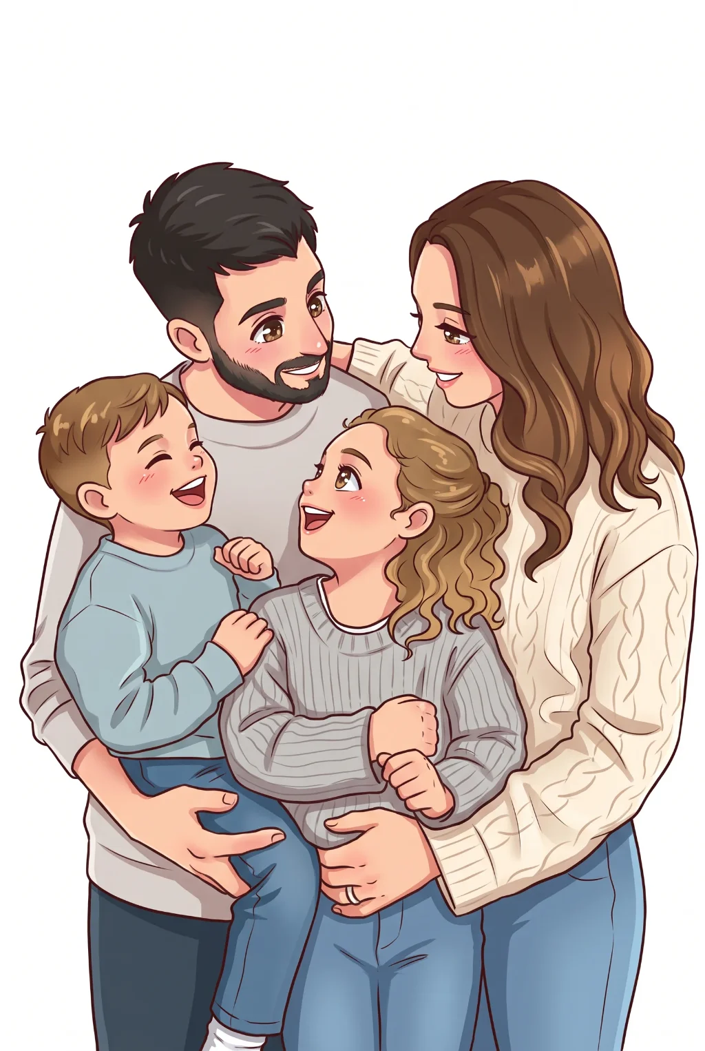 Portrait chibi famille