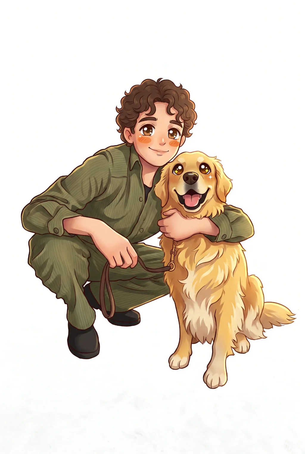 Portrait chibi avec animal de compagnie
